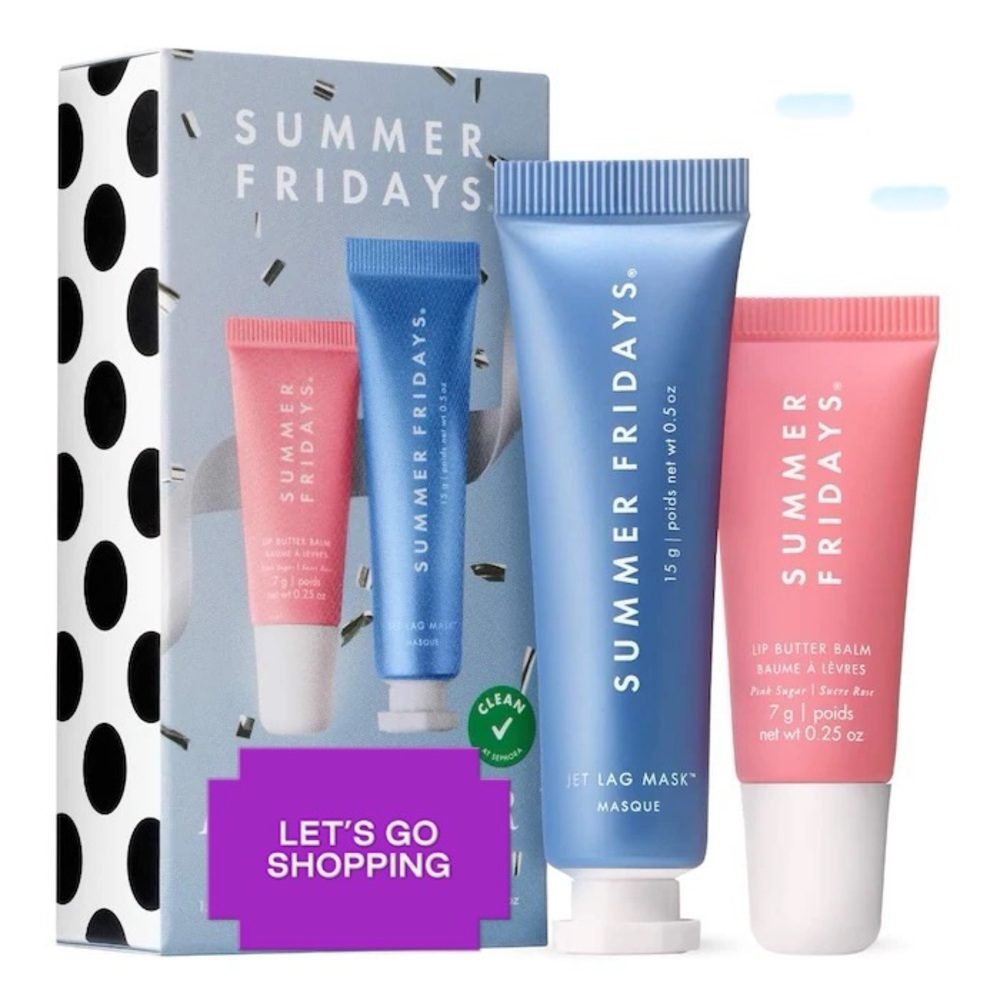 SUMMER FRIDAYS JET LAG MASK & LIP BUTTER PINK SUGAR SET (NEW WITH TAGS)